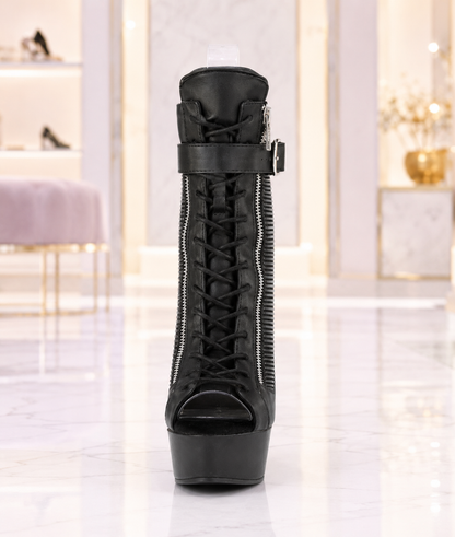 Pleaser Delight-1016-1 Dual-Zip Platform Boots