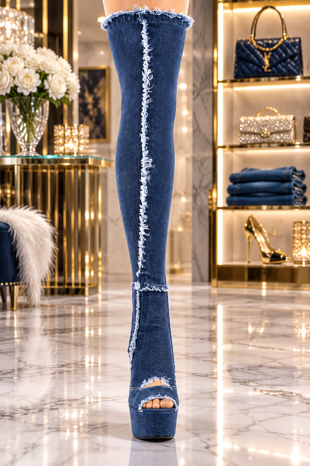 Tissu bleu denim DELIGHT-3030