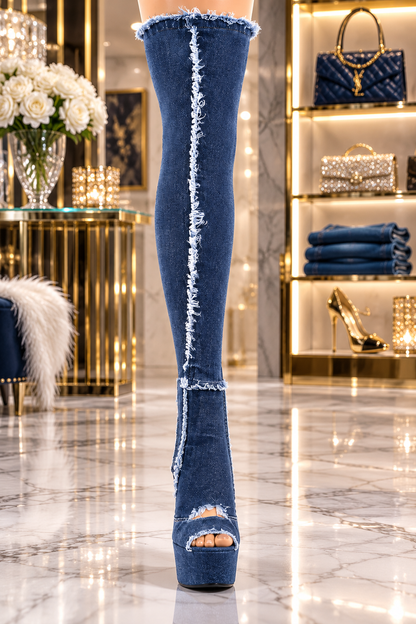 Tissu bleu denim DELIGHT-3030