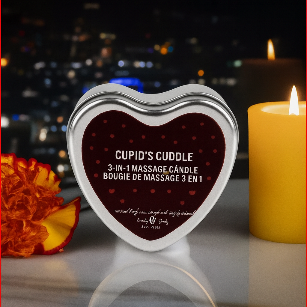 Massage candle melting into warm, silky plant-based massage oil