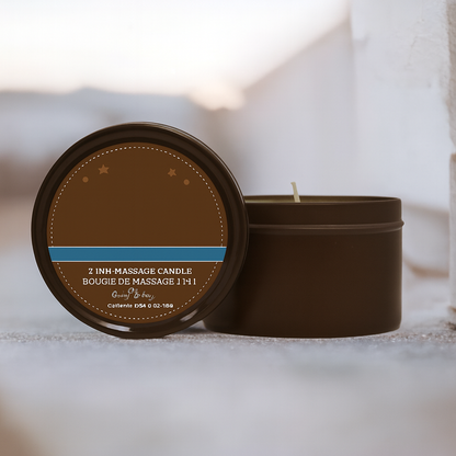 Plant-Based 3-in-1 Massage Candle collection in assorted scents.