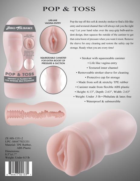 Zero Tolerance Pop &amp; Toss Stroker ZERO TOLERANCE