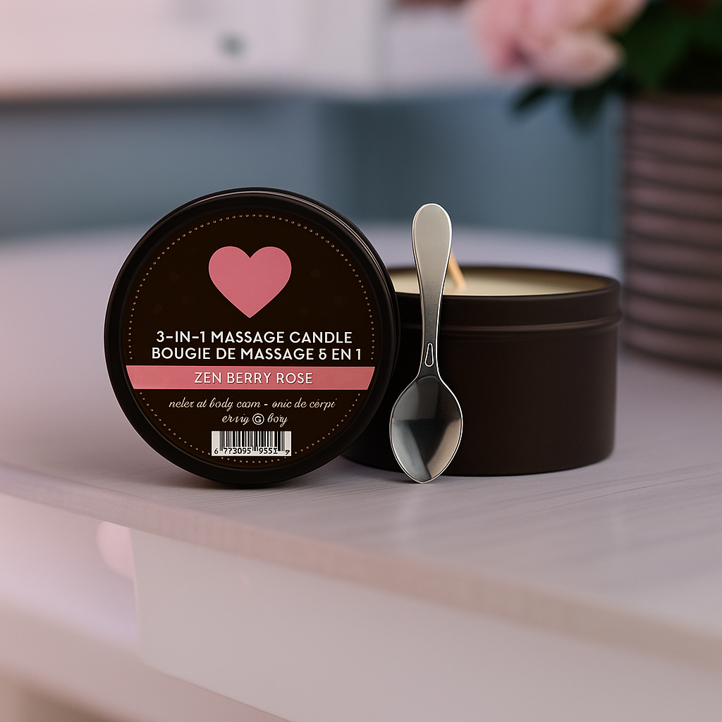Earthly Body Plant-Based 3-in-1 Massage Candle – Zen Berry Rose - SP BOUTIQUE