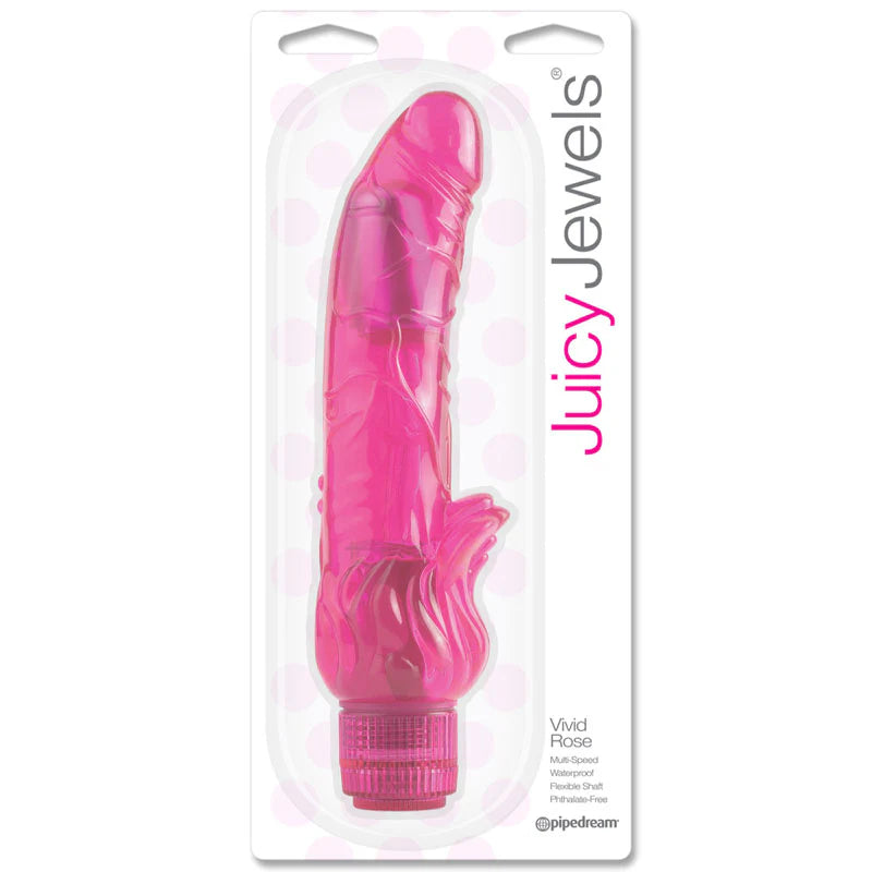 Juicy Jewels Vivid Rose Flexible Curved Semi-Realistic Vibrator PIPEDREAM