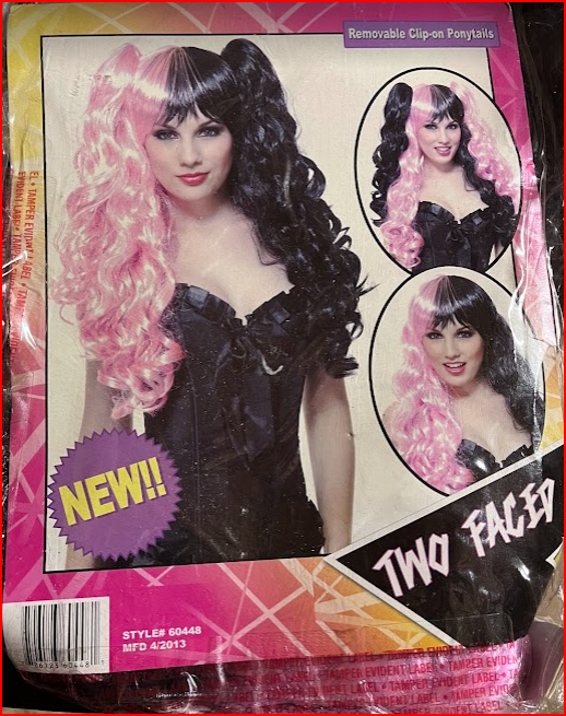 Deluxe Black and Pink Anime Wig with Removable Ponytails SP BOUTIQUE