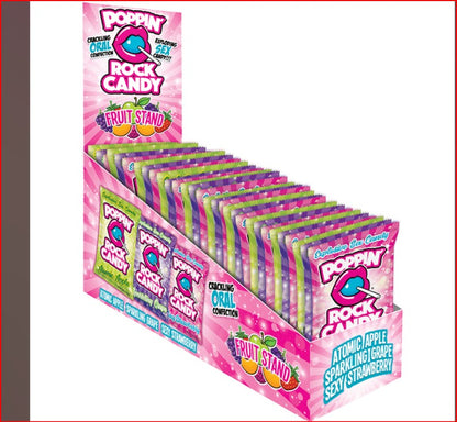 Rock Candy Popping Fruit Stand Display of 36 Assorted