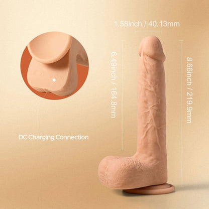 Luis-App Controlled 8.5&quot; Real Thrusting Dildo With Clit Licker HONEY PLAY BOX