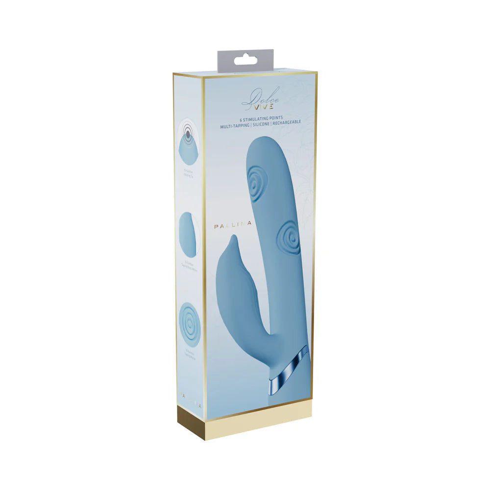 VIVE Pallina Rechargeable G-Spot and Tapping Beads Clit Stimulator Blue SHOTS