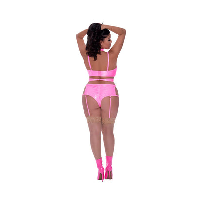 Magic Silk Hard Candy Demi Bra, Harness &amp; Garter Panty EXPOSED
