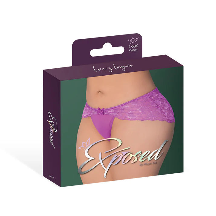 Magic Silk Butterfly Fantasies Boy Short Neon Purple EXPOSED