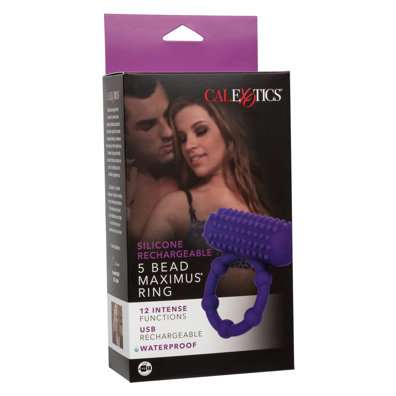 Silicone Rechargeable 5 Bead Maximus® Ring CALEXOTIC