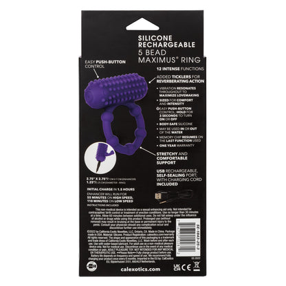 Silicone Rechargeable 5 Bead Maximus® Ring CALEXOTIC