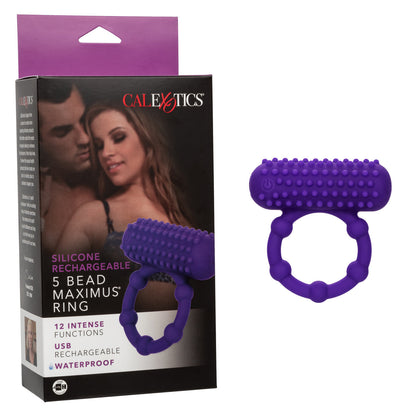 Silicone Rechargeable 5 Bead Maximus® Ring CALEXOTIC