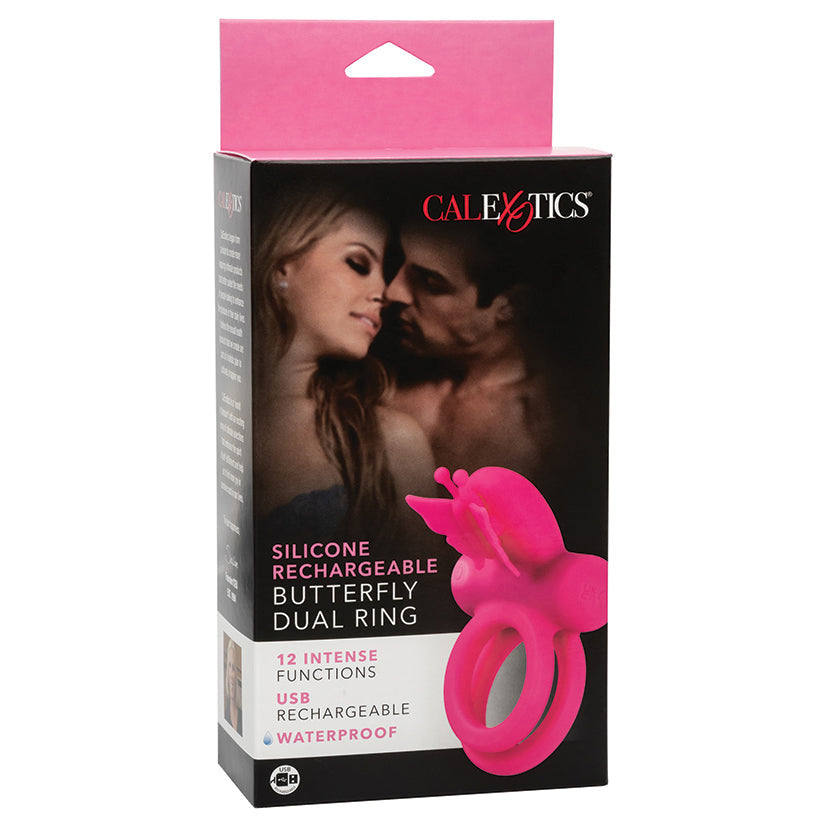 Silicone Rechargeable Butterfly Dual Ring CALEXOTIC