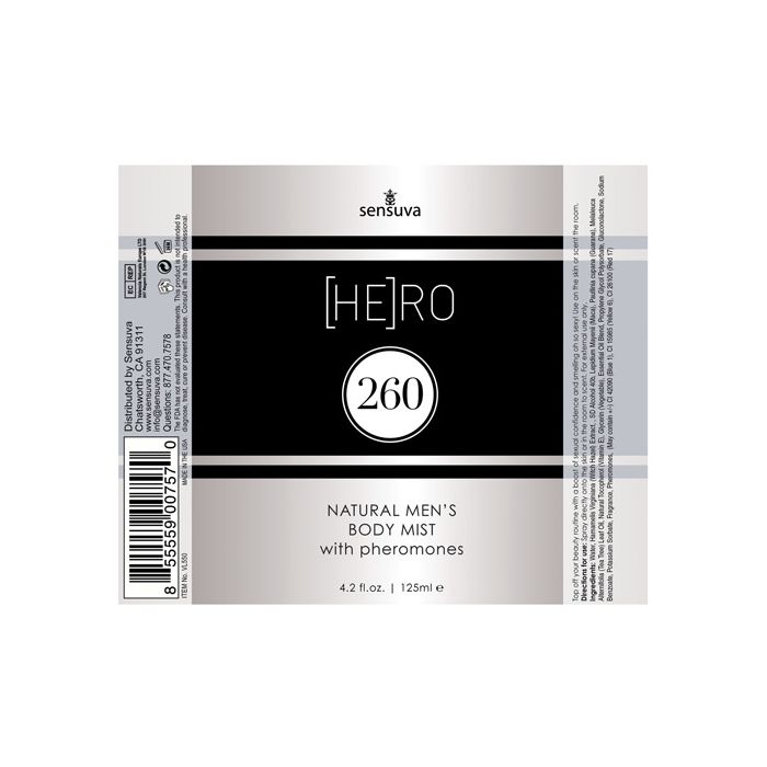 Sensuva Hero 260 Male Body Mist SENSUVA