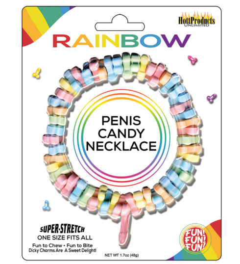 Dicky Charms Multi Flavored Penis Shaped Candy In A Super Stretch Necklace HOTT PRODUCTS
