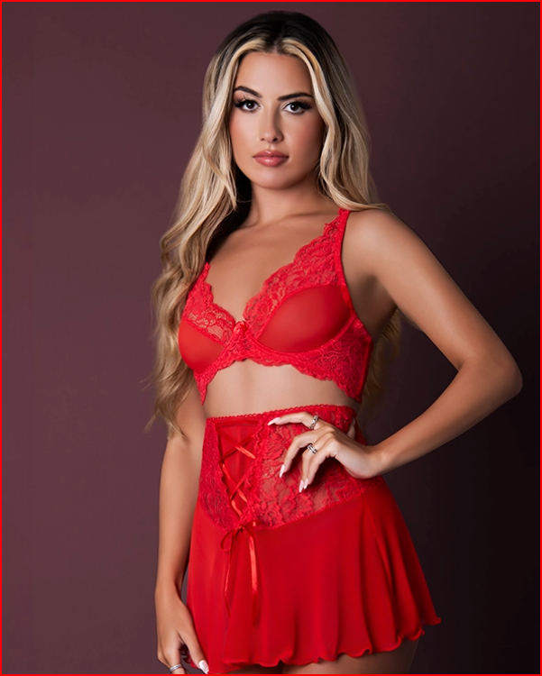 Sugar High Bralette, Cincher Skirt &amp; Thong Set SP BOUTIQUE