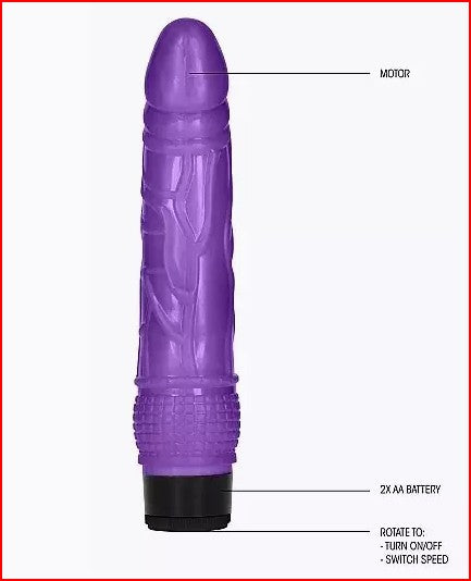 GC-8 Inch Thin Realistic Dildo Vibe - Purple