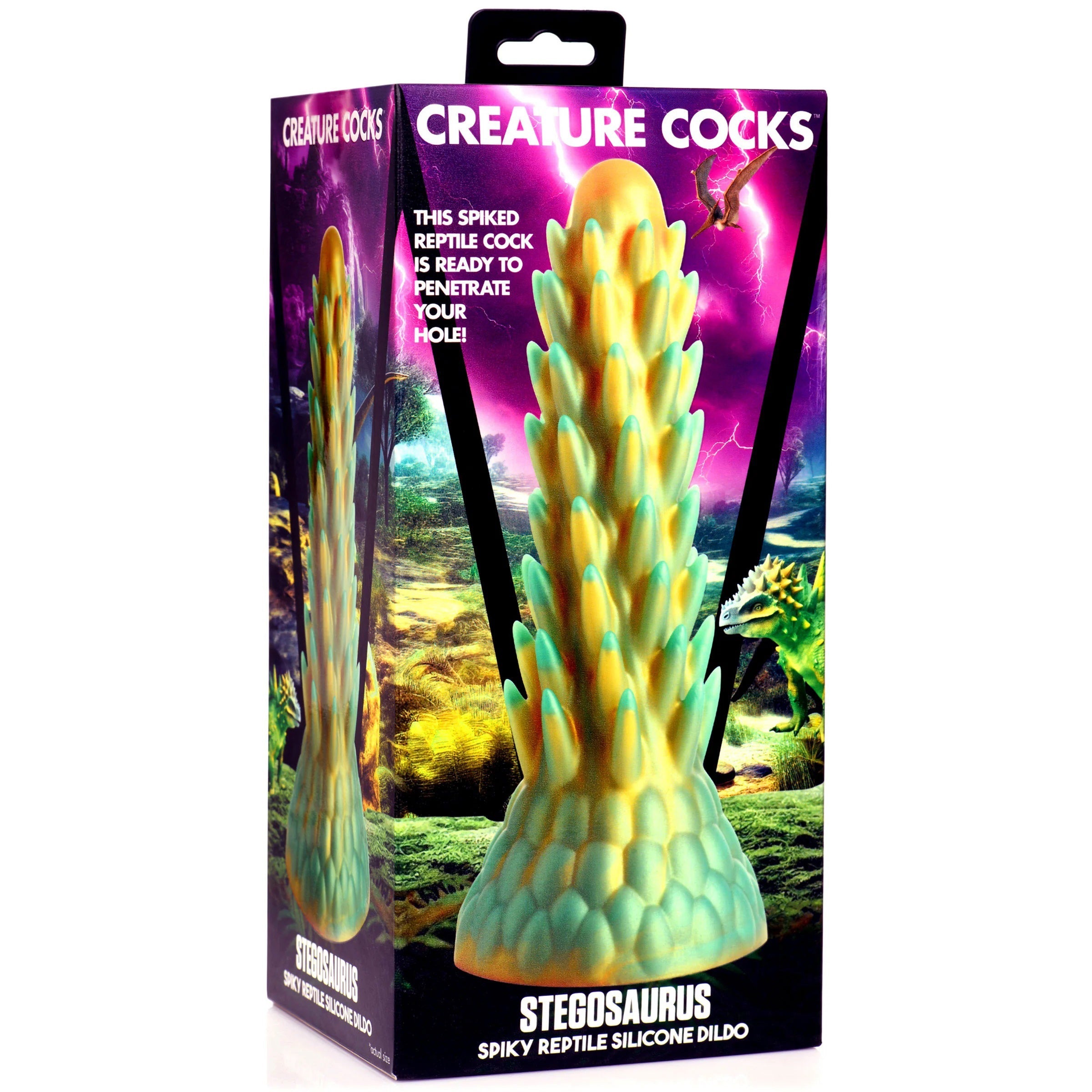 Stegosaurus Spiky Reptile Silicone Dildo CREATURE COCKS