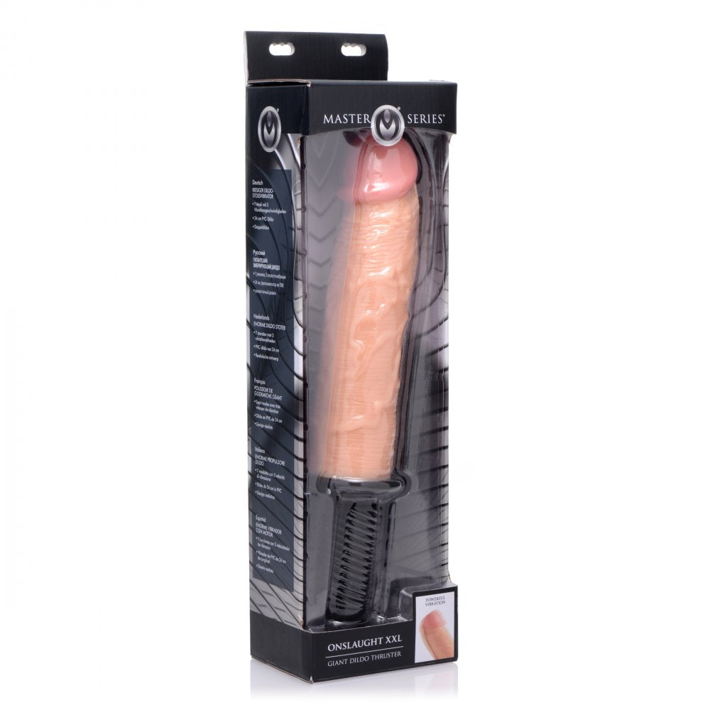 Onslaught XXL Vibrating Giant Dildo Thruster - Beige