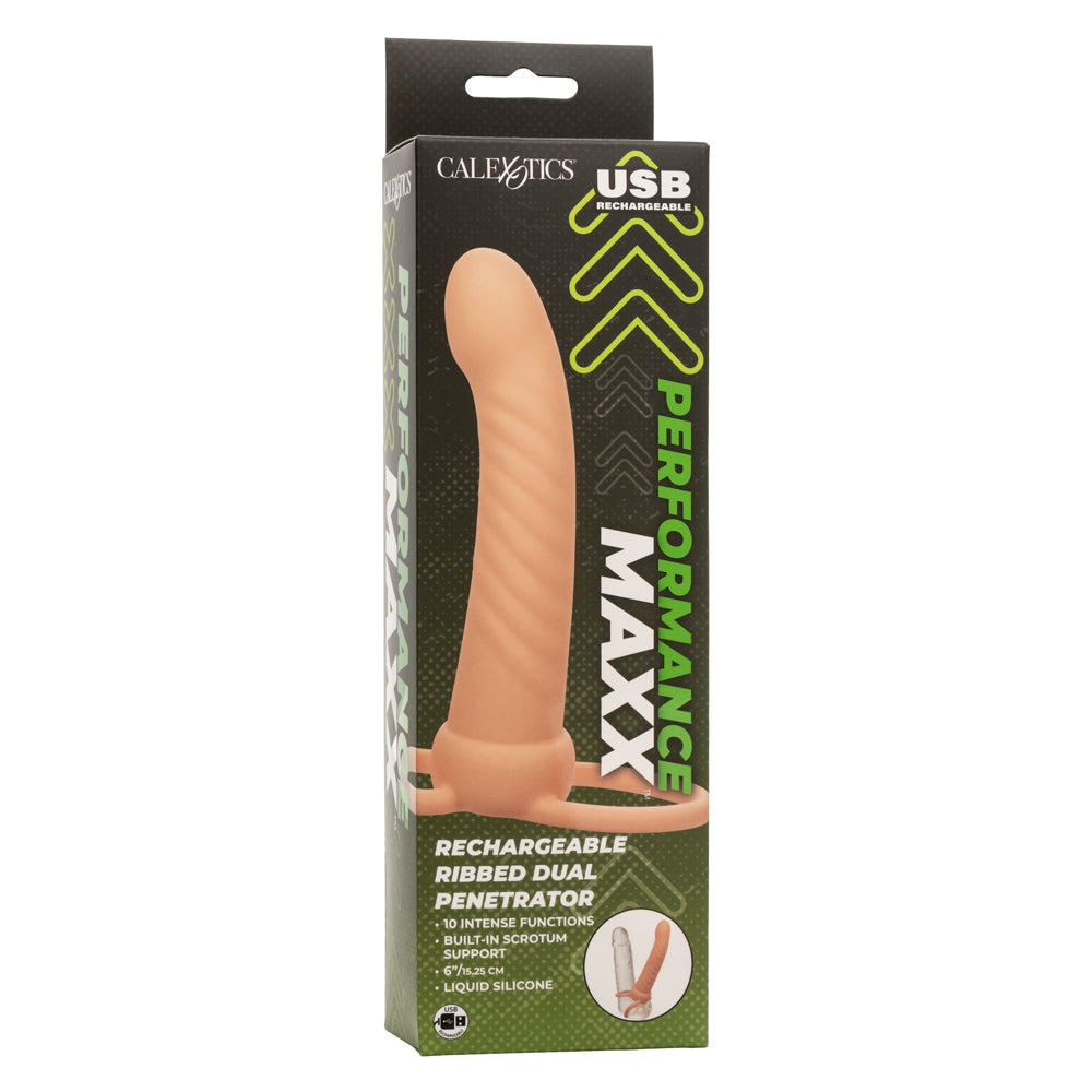 Performance Maxx Rechargeable Ribbed Dual Penetrator CALEXOTIC