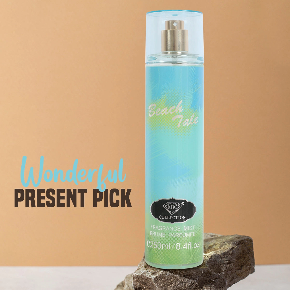 Stylish Beach Tale Spray Perfume for Women displayed with beach accessories, perfect for adding a refreshing scent to any summer outing.