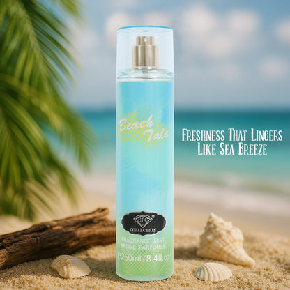 Beach Tale Spray Perfume for Women by Mystic Romance, featuring a stunning bottle design perfect for summer vibes.
