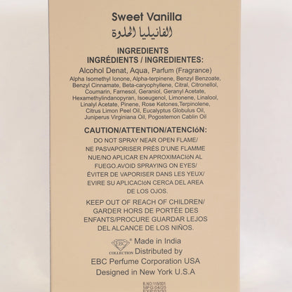 Sweet Vanilla Spray Perfume Eau De Parfum