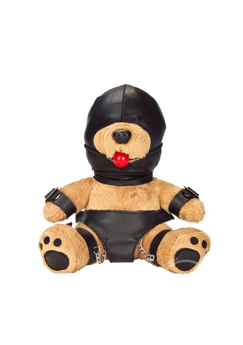 Bondage Bearz Gary Gag Ball Stuffed Animal - Brown/Black - SP BOUTIQUE