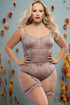 GW-2pc Slip-In Sheer Teddy W/ Snap Crotch & Garters G-WORLD