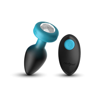 Eluxe Vibrating Clear Gem Bluombre Plug With Remote