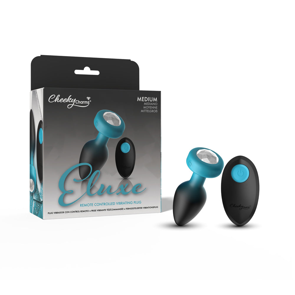 Eluxe Vibrating Clear Gem Bluombre Plug With Remote
