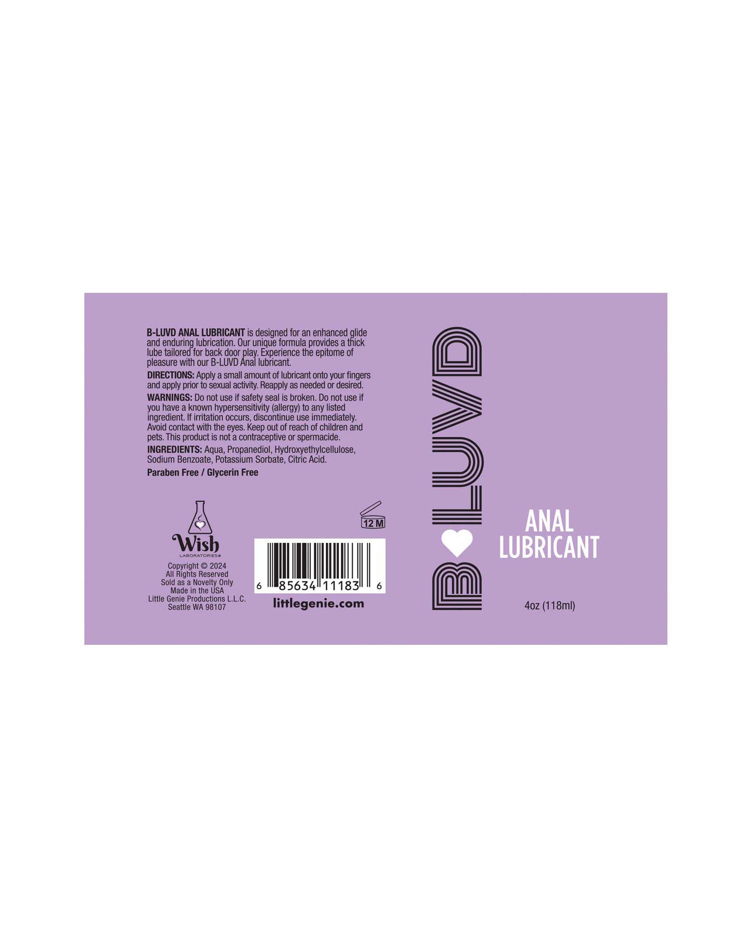 B-Luvd Anal Lubricant LITTLE GENIE