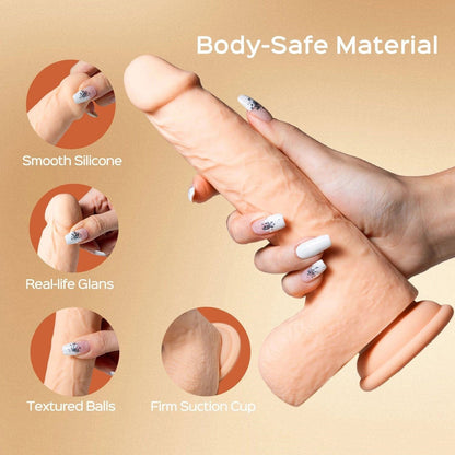 Luis-App Controlled 8.5&quot; Real Thrusting Dildo With Clit Licker HONEY PLAY BOX