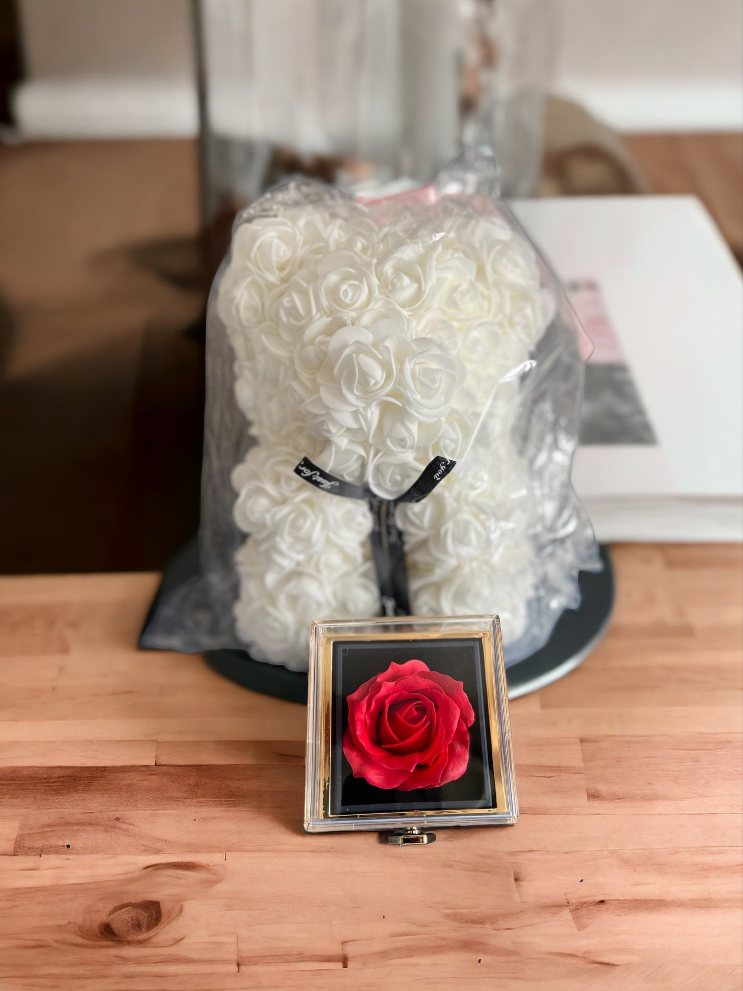 Rose Teddy Bear and Rose Ring Gift Box SP BOUTIQUE