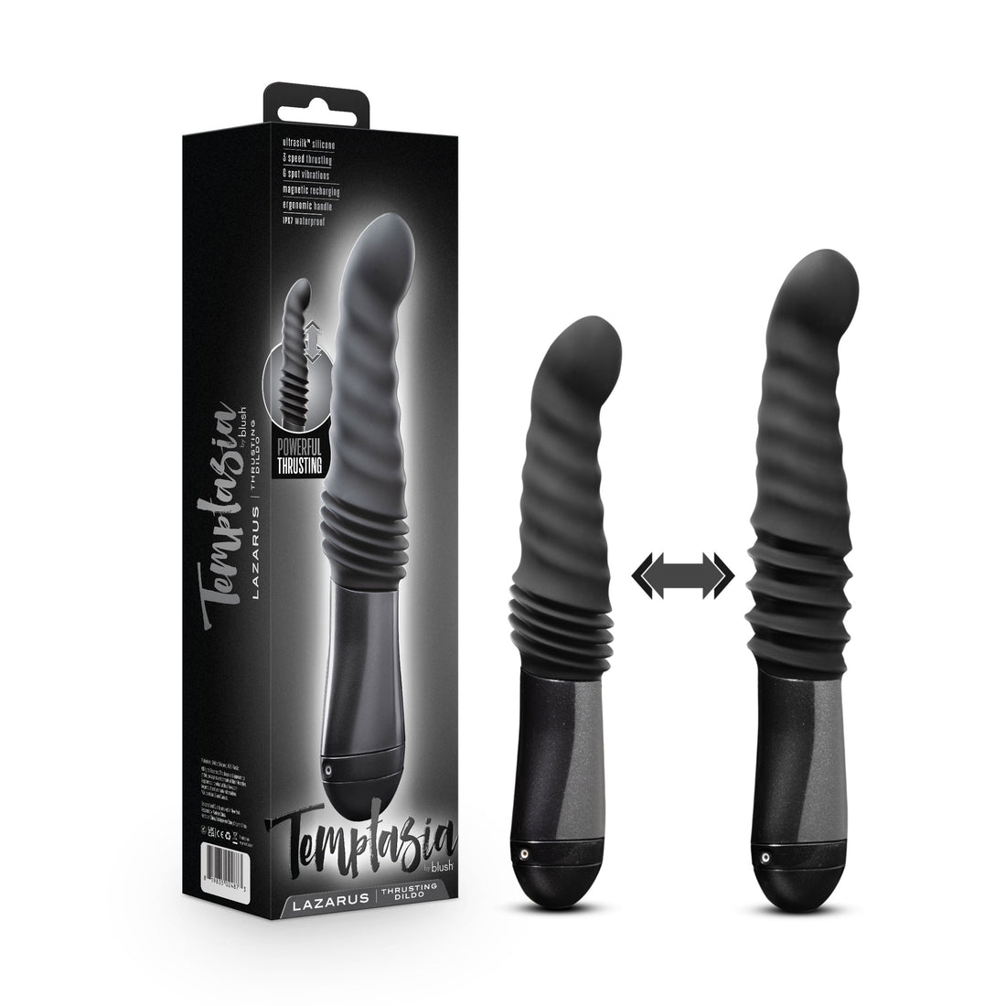 Temptasia Lazarus Rechargeable Silicone Thrusting Dildo - SP BOUTIQUE