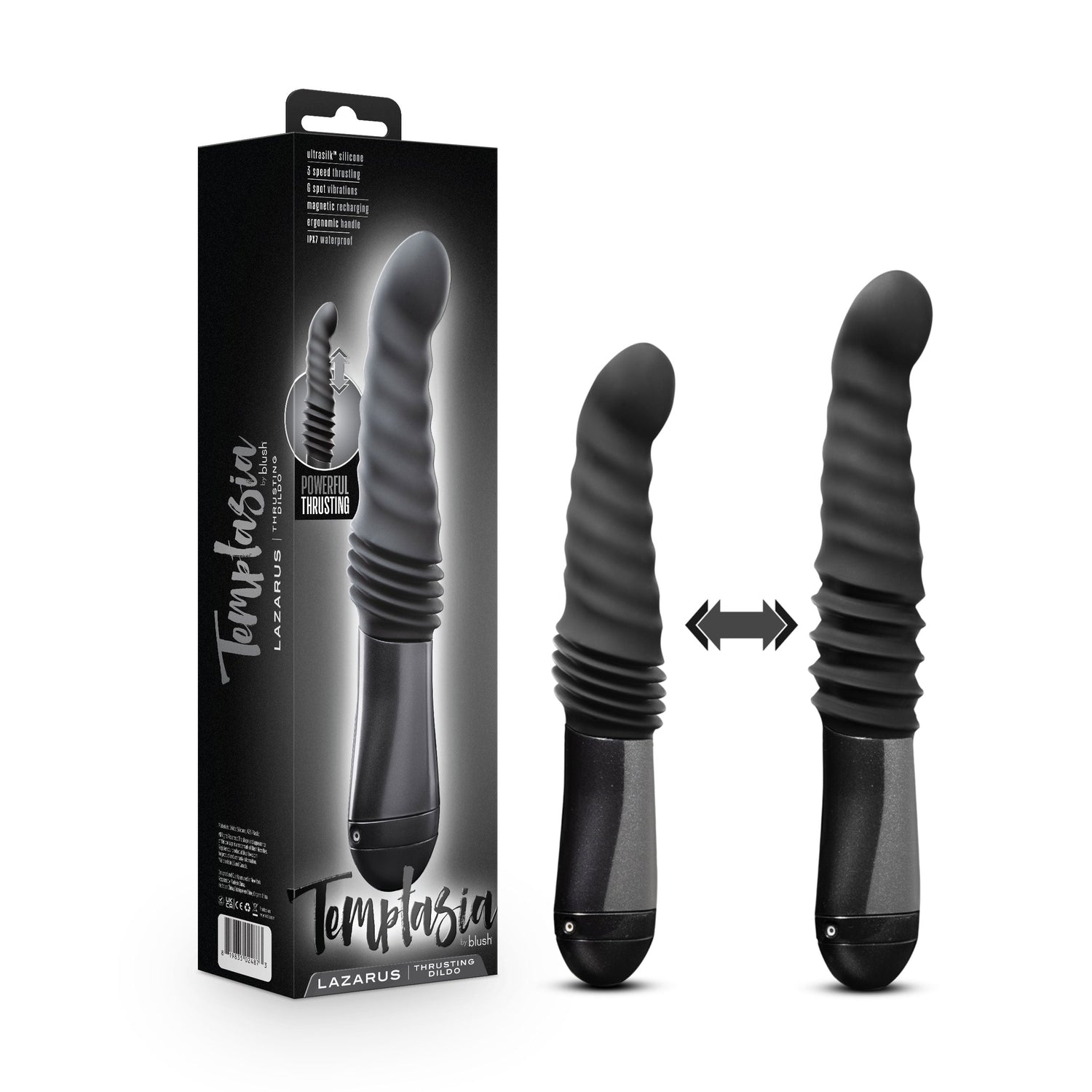 Temptasia Lazarus Rechargeable Silicone Thrusting Dildo - SP BOUTIQUE