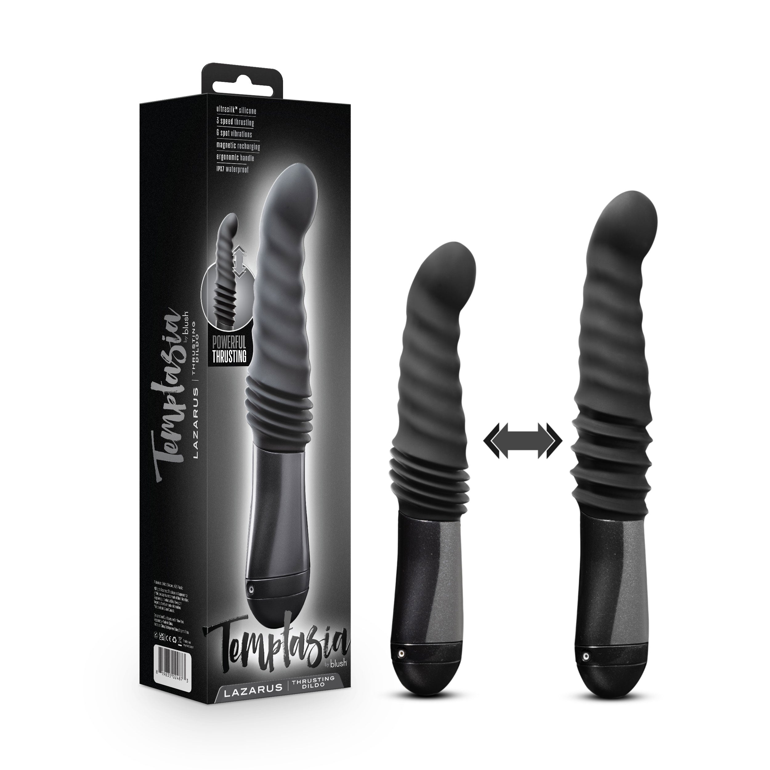 Temptasia Lazarus Rechargeable Silicone Thrusting Dildo - SP BOUTIQUE