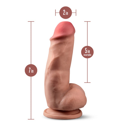Dr. Skin Plus - 7 Inch Girthy Posable Dildo With Balls - Mocha BLUSH