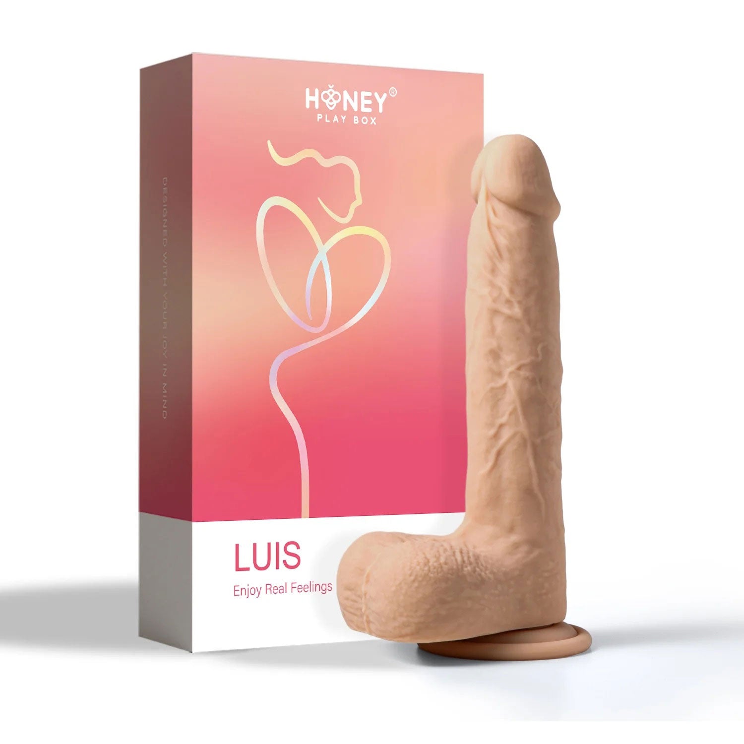 Luis-App Controlled 8.5&quot; Real Thrusting Dildo With Clit Licker HONEY PLAY BOX