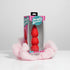 Red silicone product in packaging with &