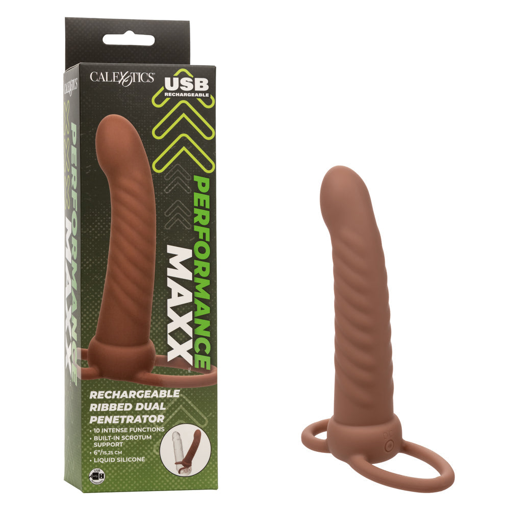 Performance Maxx Rechargeable Ribbed Dual Penetrator CALEXOTIC