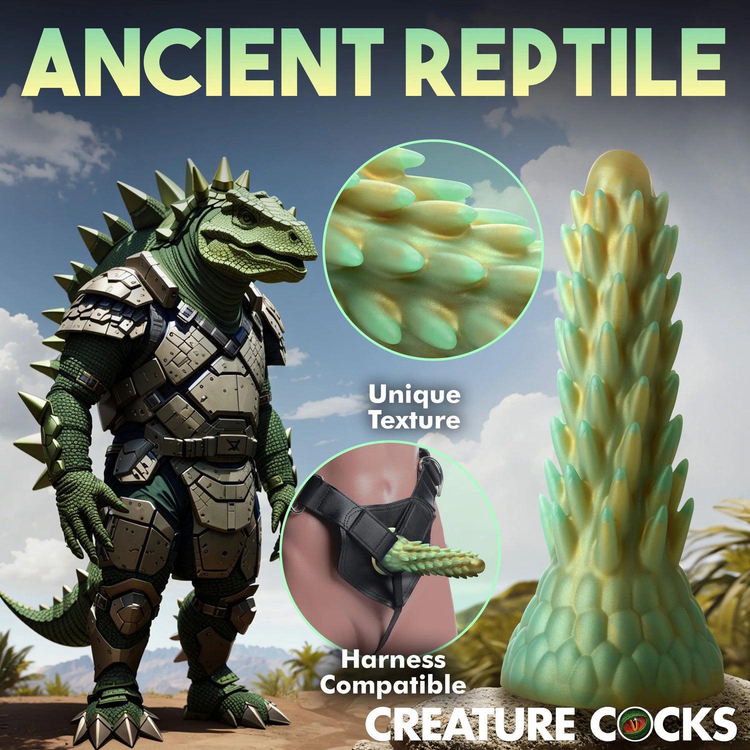 Stegosaurus Spiky Reptile Silicone Dildo CREATURE COCKS