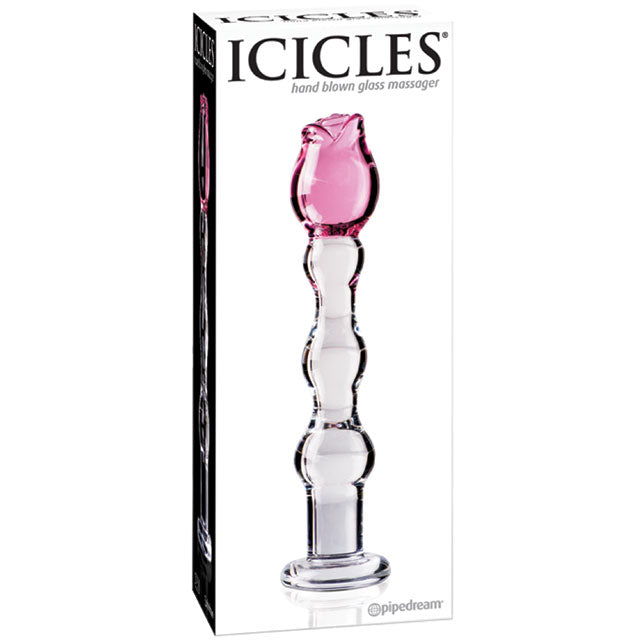 Icicles No. 12- Glass Dong With Flower On Top - SP BOUTIQUE