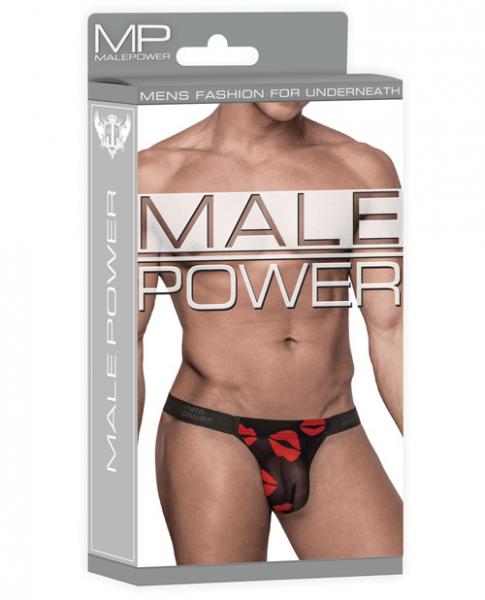 Male Power Kiss Me Micro Thong V Sheer Lips - SP BOUTIQUE