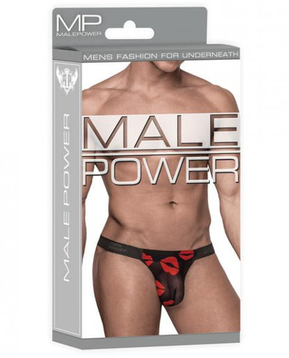 Male Power Kiss Me Micro Thong V Sheer Lips - SP BOUTIQUE