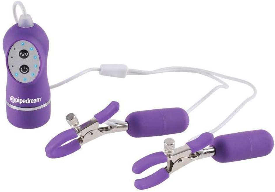 Fetish Fantasy 10 Function Vibrating Nipple Clamps Purple - SP BOUTIQUE