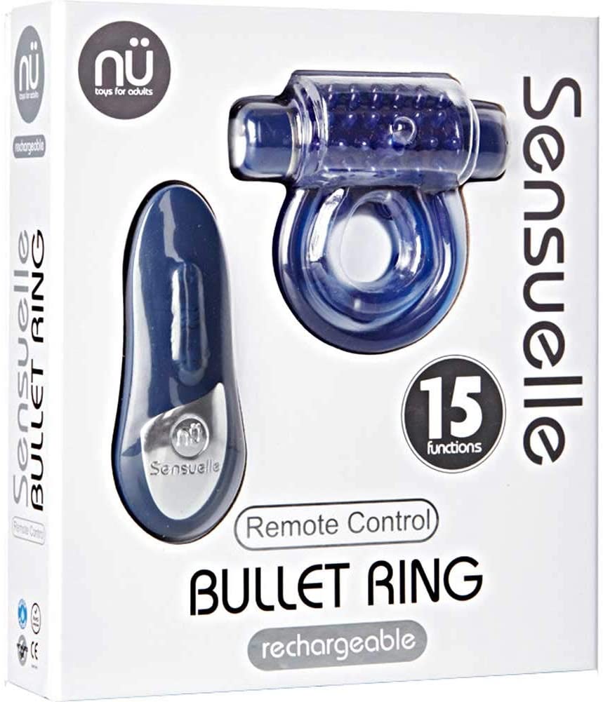 Sensuelle Remote Control Rechageable Bullet Ring Blue SP BOUTIQUE