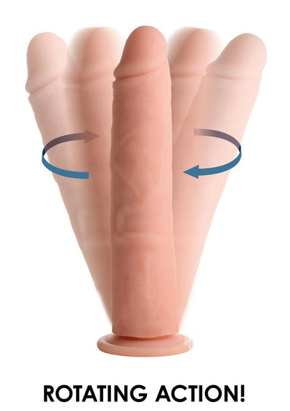 Big Shot Silicone Vibrating &amp; Twirling Remote Control Rechargeable Dildo 9in - Vanilla - SP BOUTIQUE