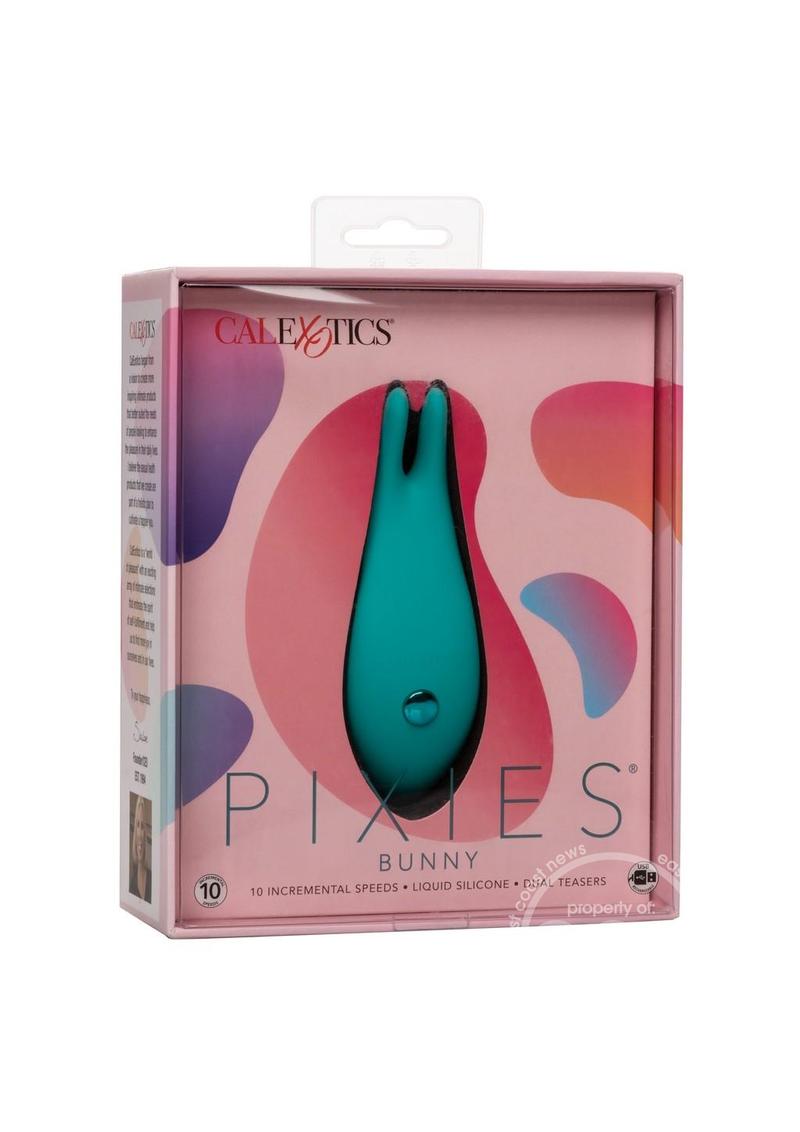Pixies Bunny Rechargeable Silicone Finger Vibrator - Green - SP BOUTIQUE